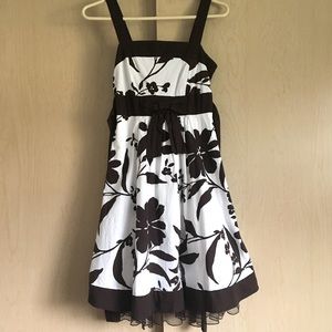 Brown and white summer dress